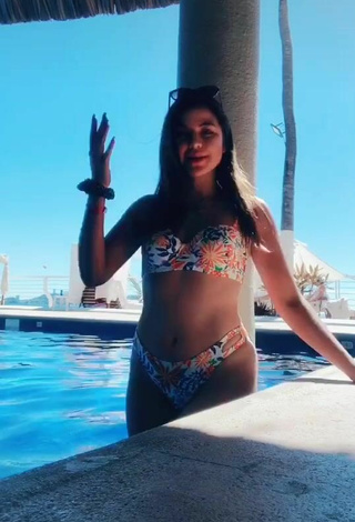 2. Sultry Ana Morquecho in Floral Bikini at the Pool