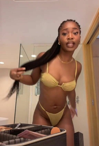 3. Beautiful Angel Ogbonna in Sexy Golden Bikini