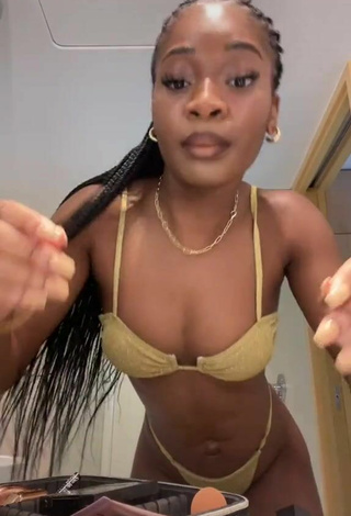 2. Cute Angel Ogbonna in Golden Bikini