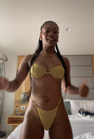 3. Sexy Angel Ogbonna in Golden Bikini