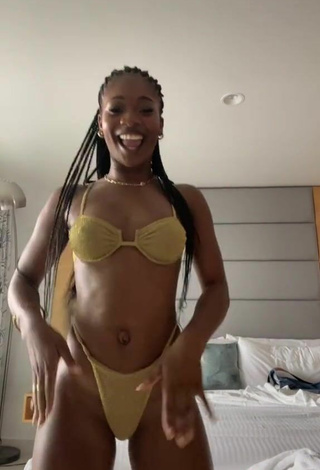 5. Sexy Angel Ogbonna in Golden Bikini