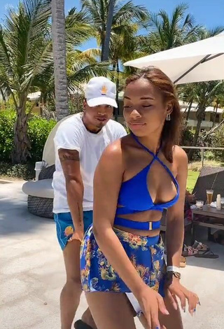 2. Luscious Ashley Montero in Blue Bikini Top