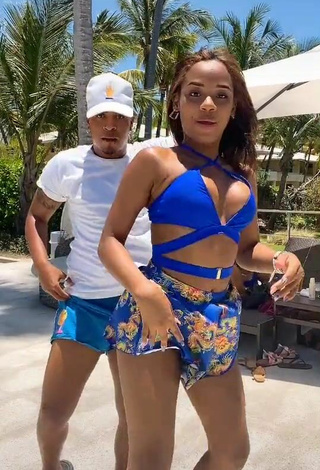 5. Luscious Ashley Montero in Blue Bikini Top