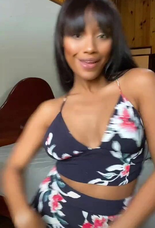 4. Sexy Ashley Montero in Floral Crop Top