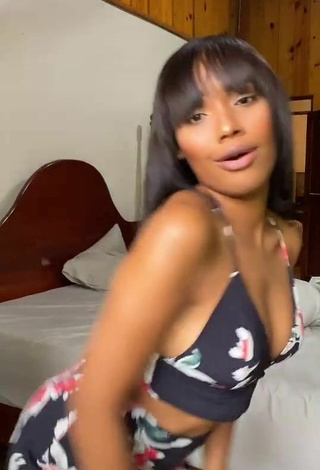 5. Sexy Ashley Montero in Floral Crop Top