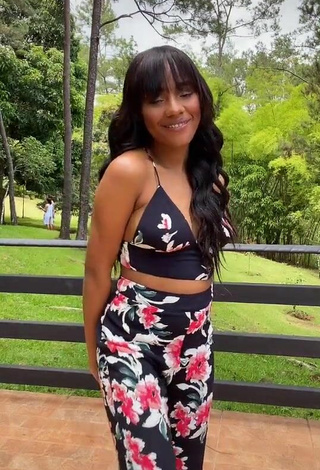 Sultry Ashley Montero in Floral Crop Top