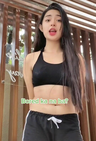 2. Sexy Ashy Amadure in Black Crop Top