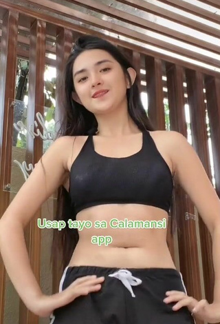 5. Sexy Ashy Amadure in Black Crop Top