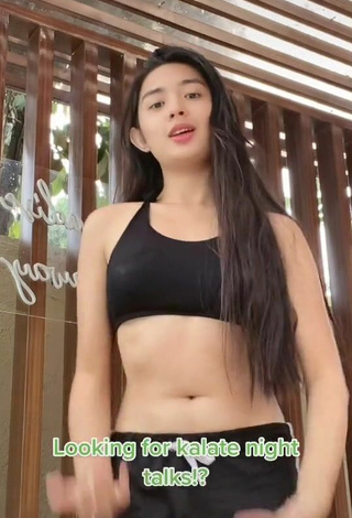 2. Sultry Ashy Amadure in Black Crop Top