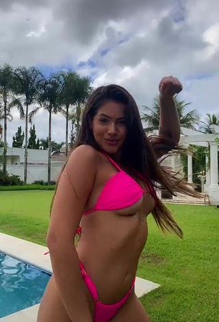 4. Sultry Ayarla Souza in Thong at the Pool (Underboob)