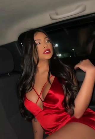 5. Sultry Ayarla Souza in Red Dress