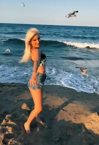 Luscious Barbara Milenkovic in Crop Top at the Beach