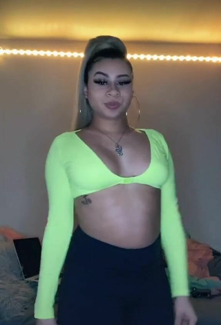 2. Hottie BbygShai in Light Green Crop Top