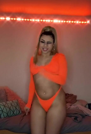 2. Sweetie BbygShai in Electric Orange Bikini