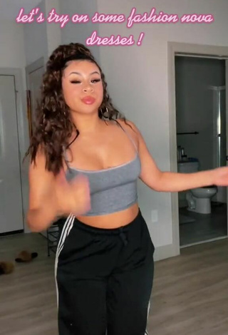 Hot BbygShai in Grey Crop Top