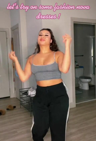 2. Hot BbygShai in Grey Crop Top