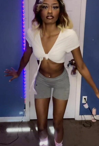 Luscious Benedte in White Crop Top