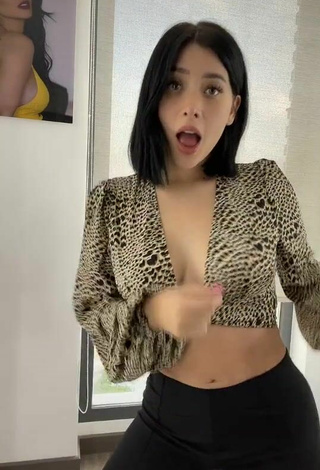 3. Titillating Brenda Zambrano Shows Cleavage in Leopard Crop Top