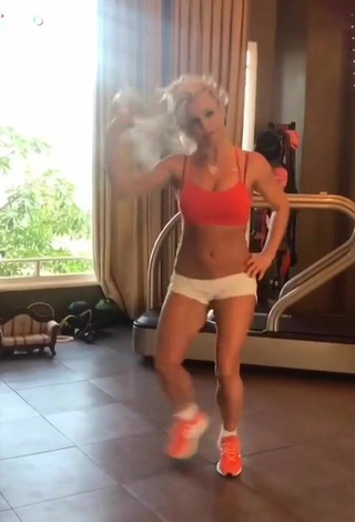 Sultry Britney Spears in Orange Crop Top