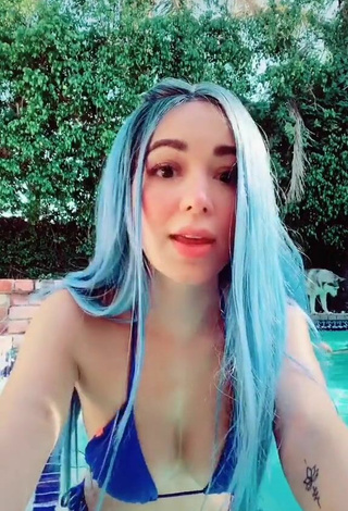 2. Sultry Caelike in Blue Bikini at the Swimming Pool