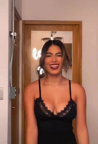 Sultry Camilla Contreras Shows Cleavage in Black Top and Bouncing Boobs