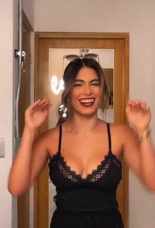 4. Sultry Camilla Contreras Shows Cleavage in Black Top and Bouncing Boobs