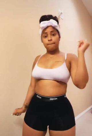 Cute Carmen Pritchett in White Crop Top