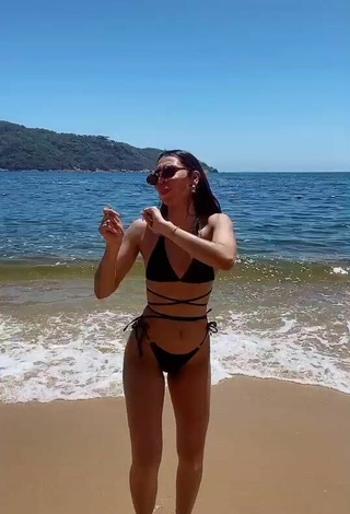 2. Sultry Kimberly Loaiza in Black Bikini at the Beach