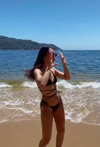 3. Sultry Kimberly Loaiza in Black Bikini at the Beach