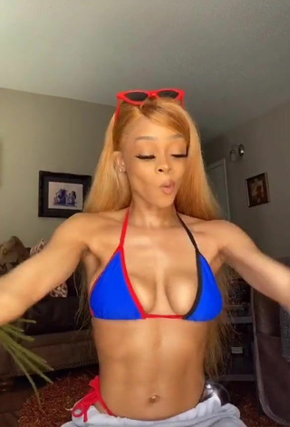 3. Sultry Caeli Shows Cleavage in Blue Bikini Top and Bouncing Boobs