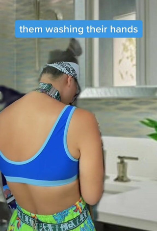 3. Luscious Melissa Ong in Blue Crop Top