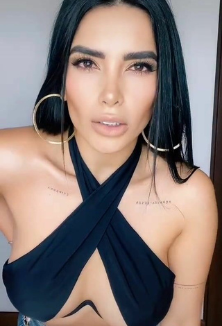 3. Sultry Dania Méndez in Black Bikini Top (Underboob)