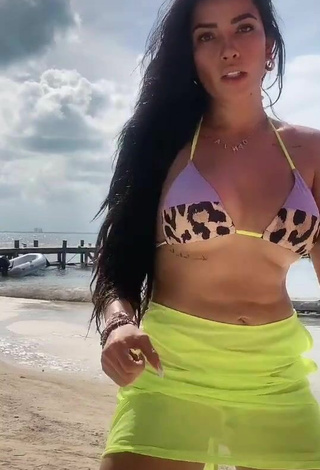 Sexy Dania Méndez in Bikini Top at the Beach (Underboob)