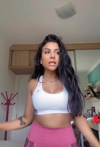 2. Sultry Danielle Dias in White Sport Bra