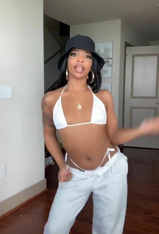 2. Luscious De'arra Taylor in White Bikini